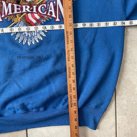Vintage Proud To Be An American Bald Eagle Blue Crewneck Sweater XL - Picture 5 of 6